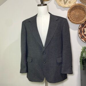 Men Vtg Gray Nordstrom LORO PIANA 100% Worsted Camel Hair Suit Jacket Blazer 46R